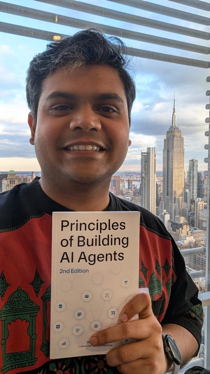Developer with Principles of Building AI Agents at a workspace
